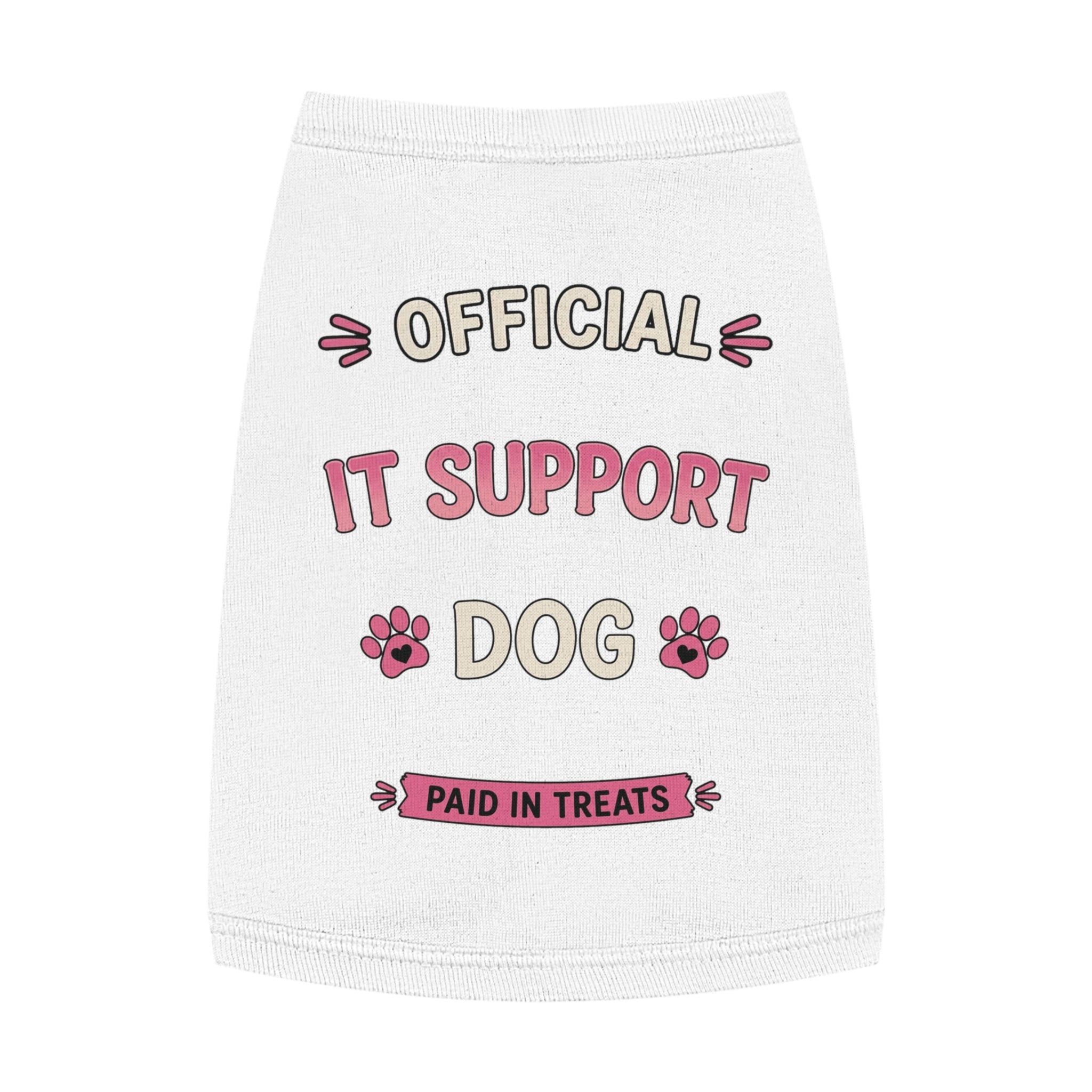Official IT Support Dog: Paid in Treats Pet Tank Top - Cute Techie Dog Tee