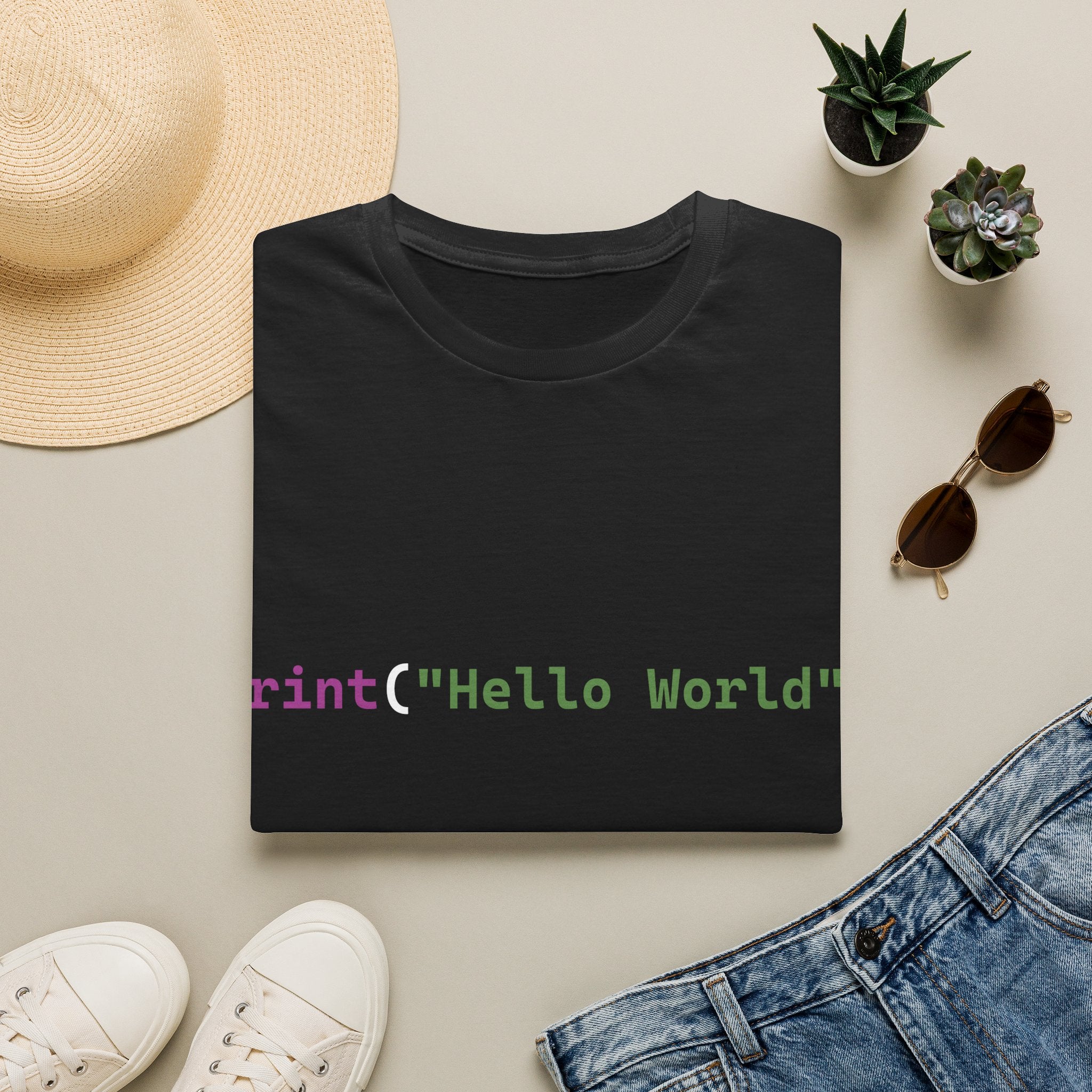 Front: print("Hello World") Back: Hello World Programmer Unisex Softstyle T-Shirt