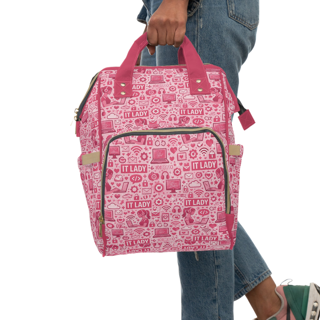 Pink 'IT LADY' Multifunctional Travel Backpack
