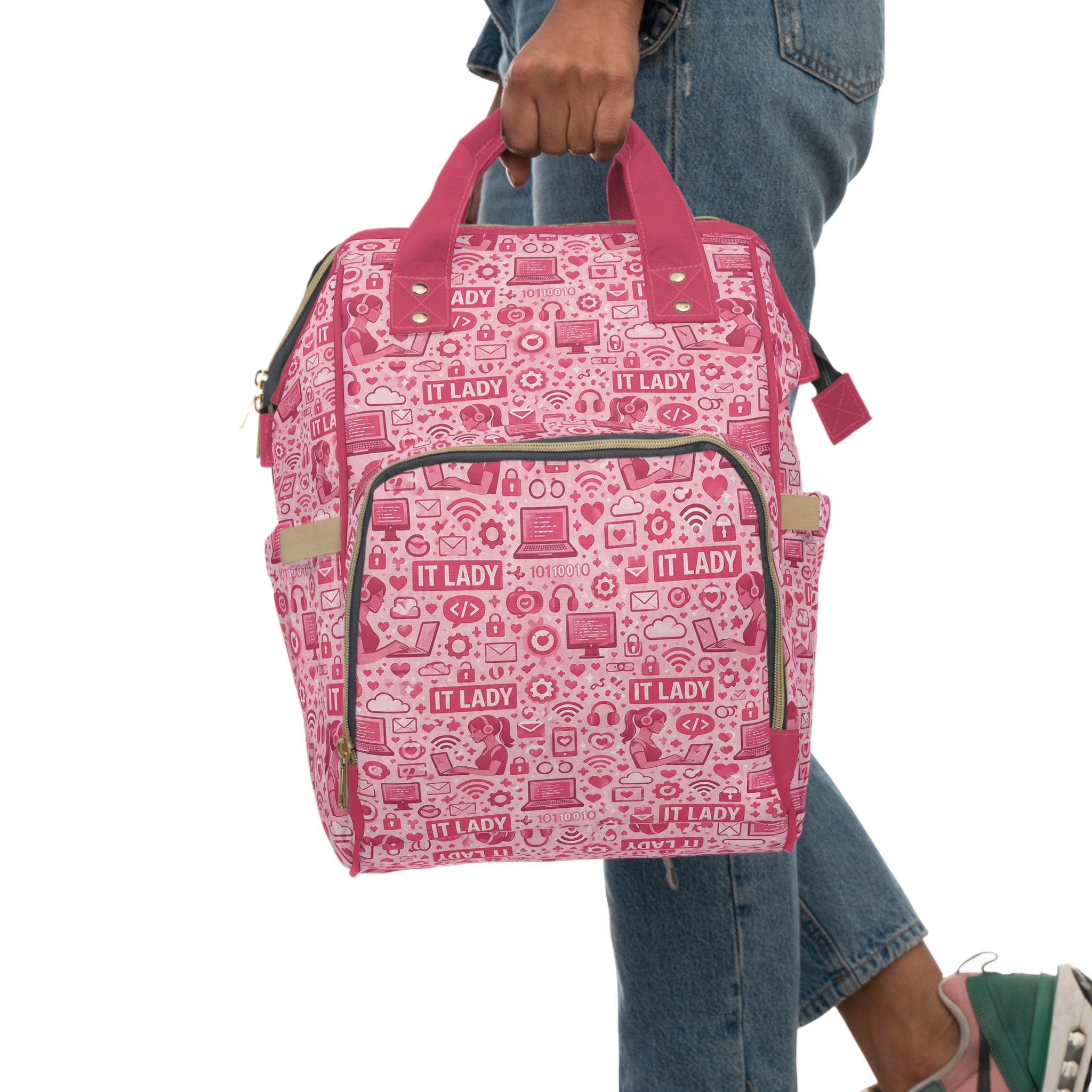 Pink 'IT LADY' Multifunctional Travel Backpack