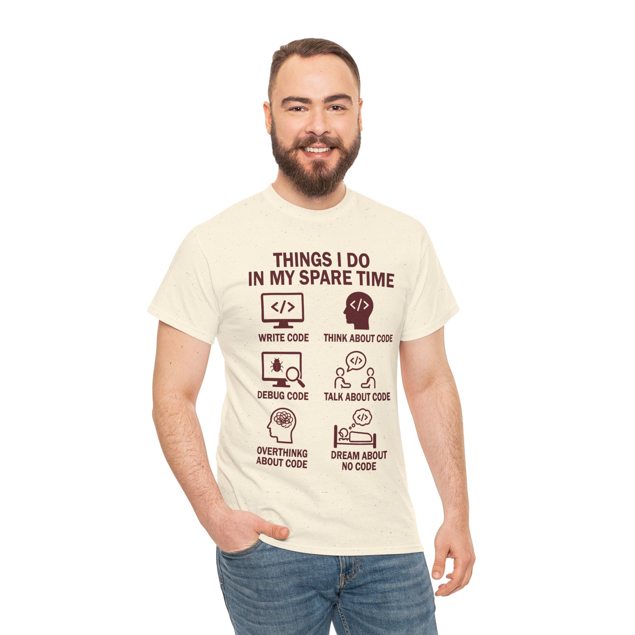 Things I Do in My Spare Time (Code) Unisex Heavy Cotton T-Shirt