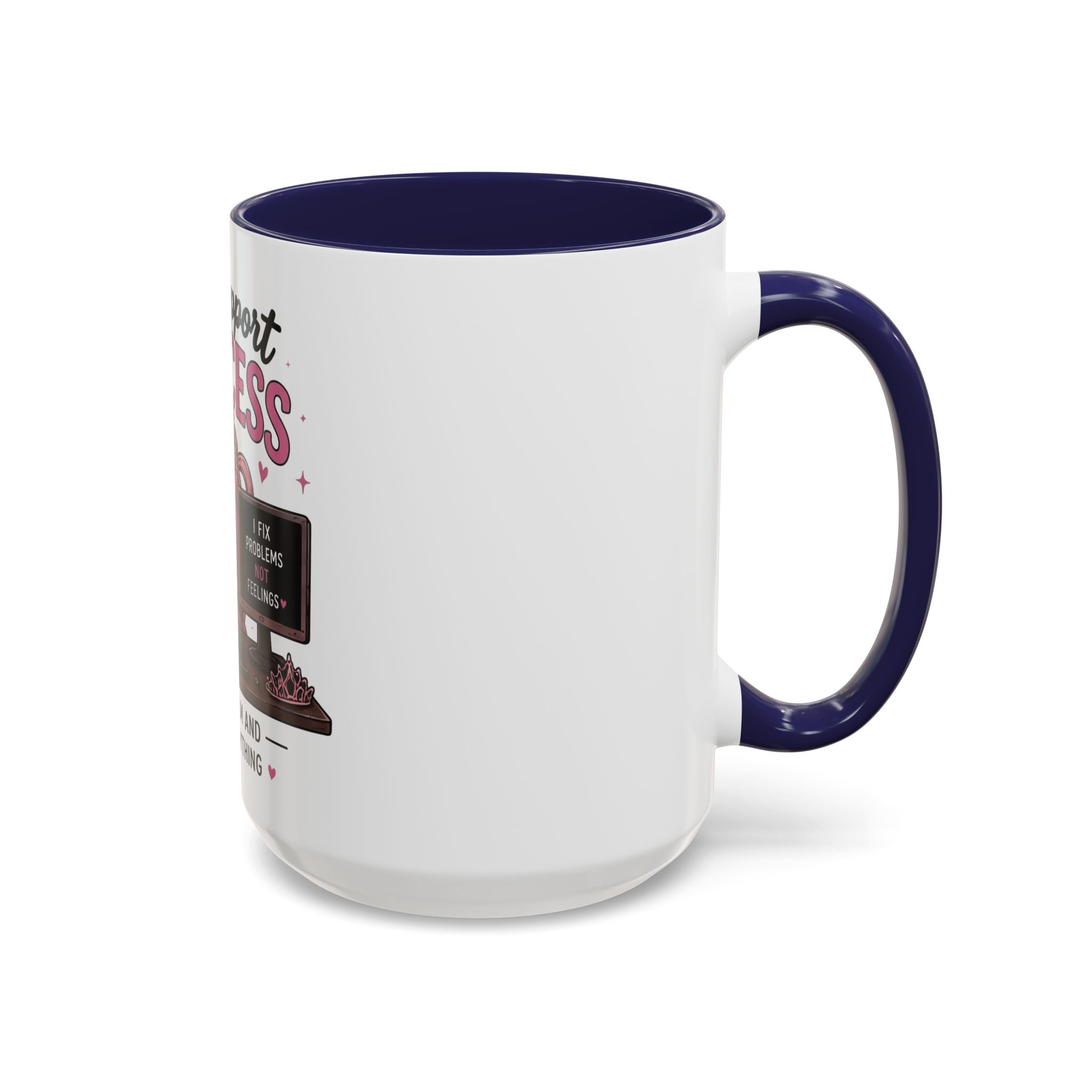 Coffee First Tickets Accent Mug - Funny Pink Heart Coffee Lover Gift (11/15oz)