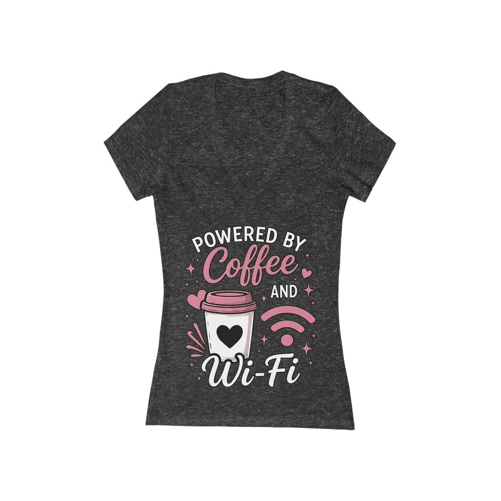 Powered by Coffee and Wi-fi V‑Neck Tee