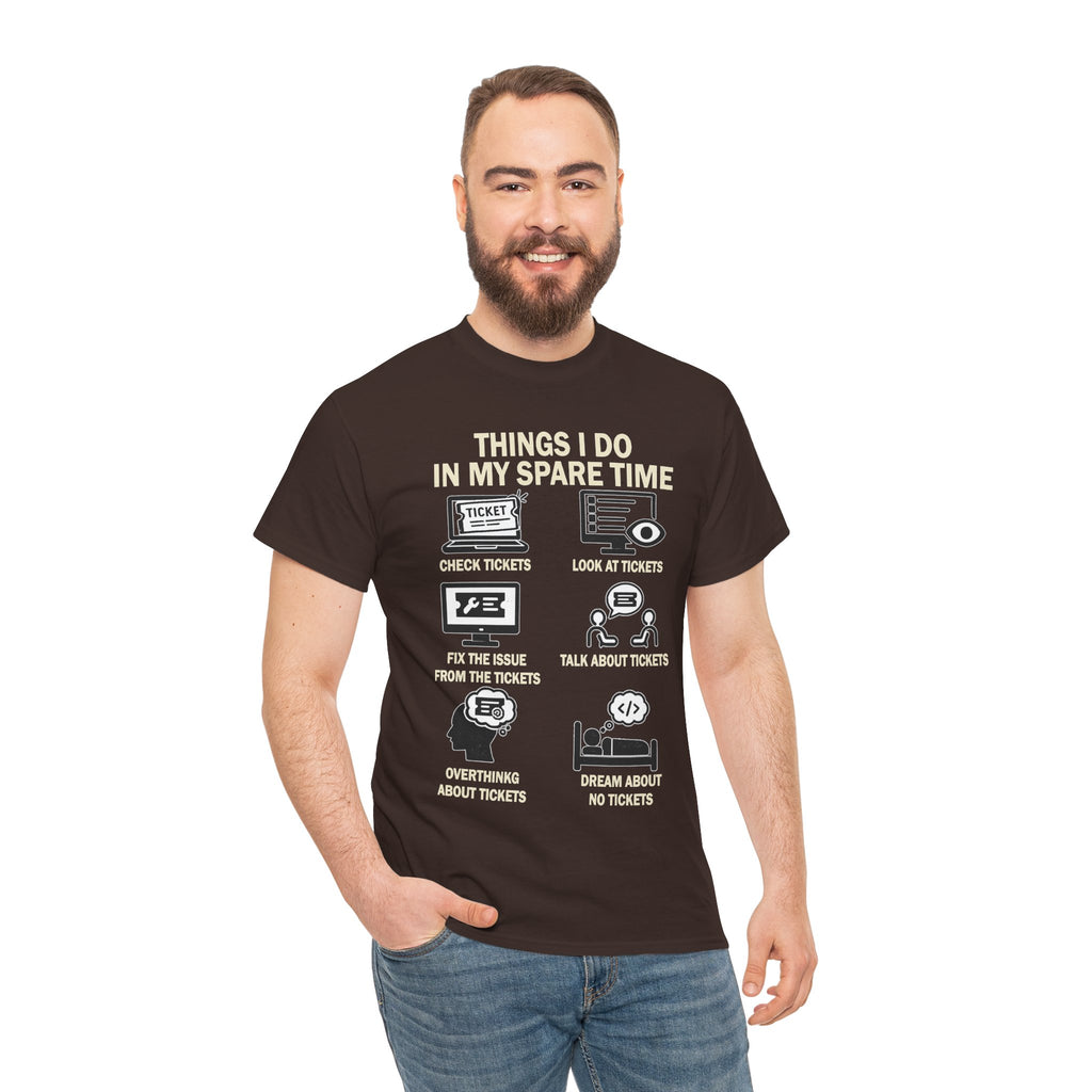 Things I Do In My Spare Time Ticket Obsessed Unisex Heavy Cotton T-Shirt