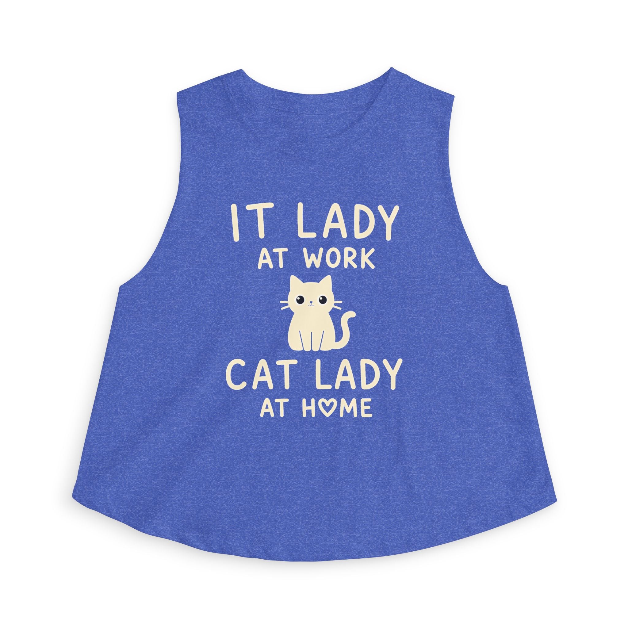 IT Lady at Work, Cat Lady at Home Crop Top
