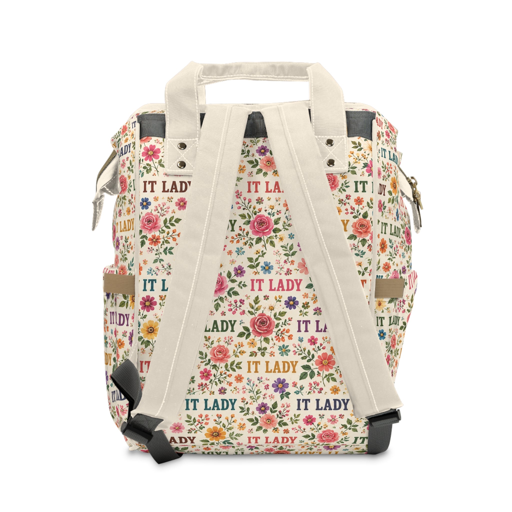IT LADY Floral Pattern Multifunction Travel Backpack