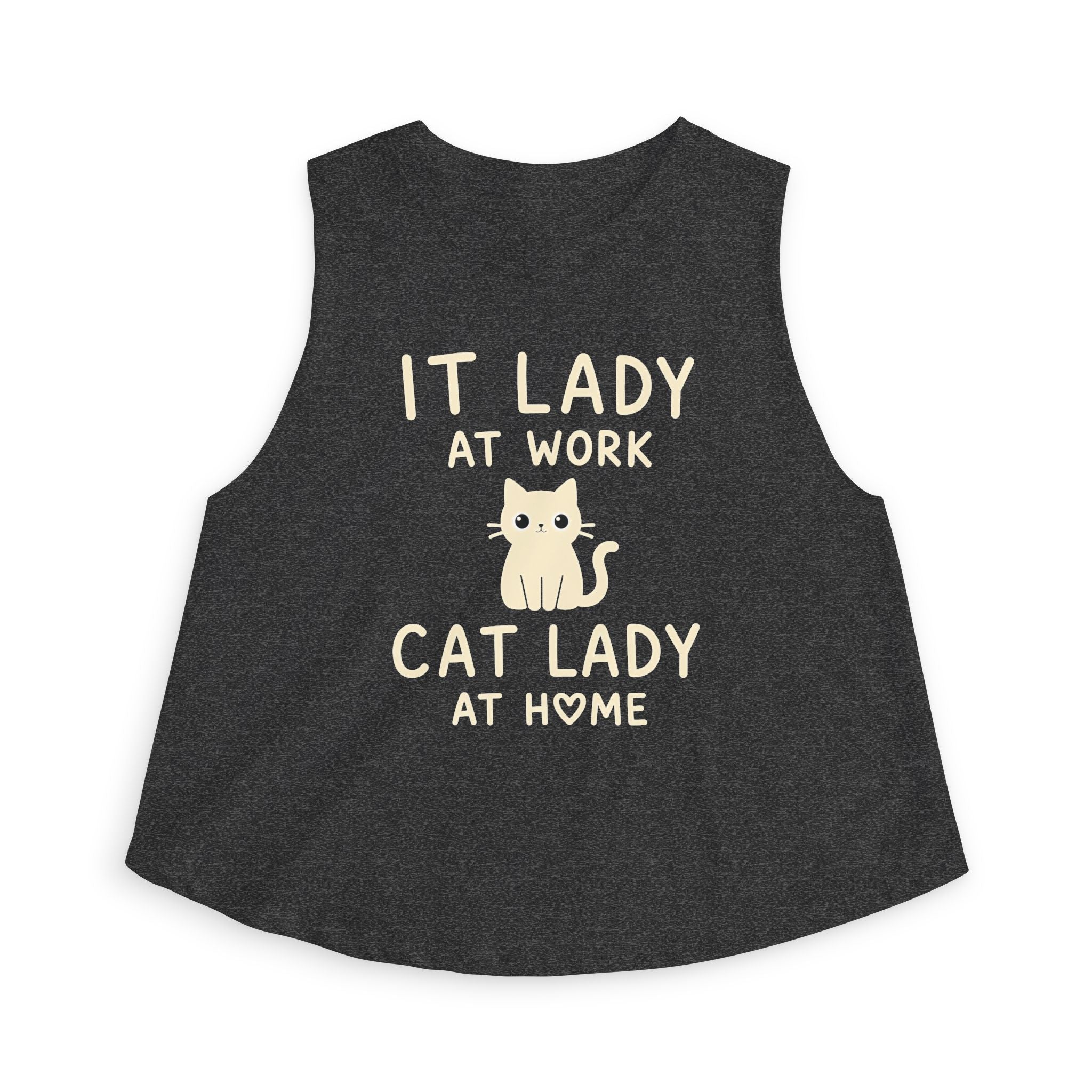 IT Lady at Work, Cat Lady at Home Crop Top