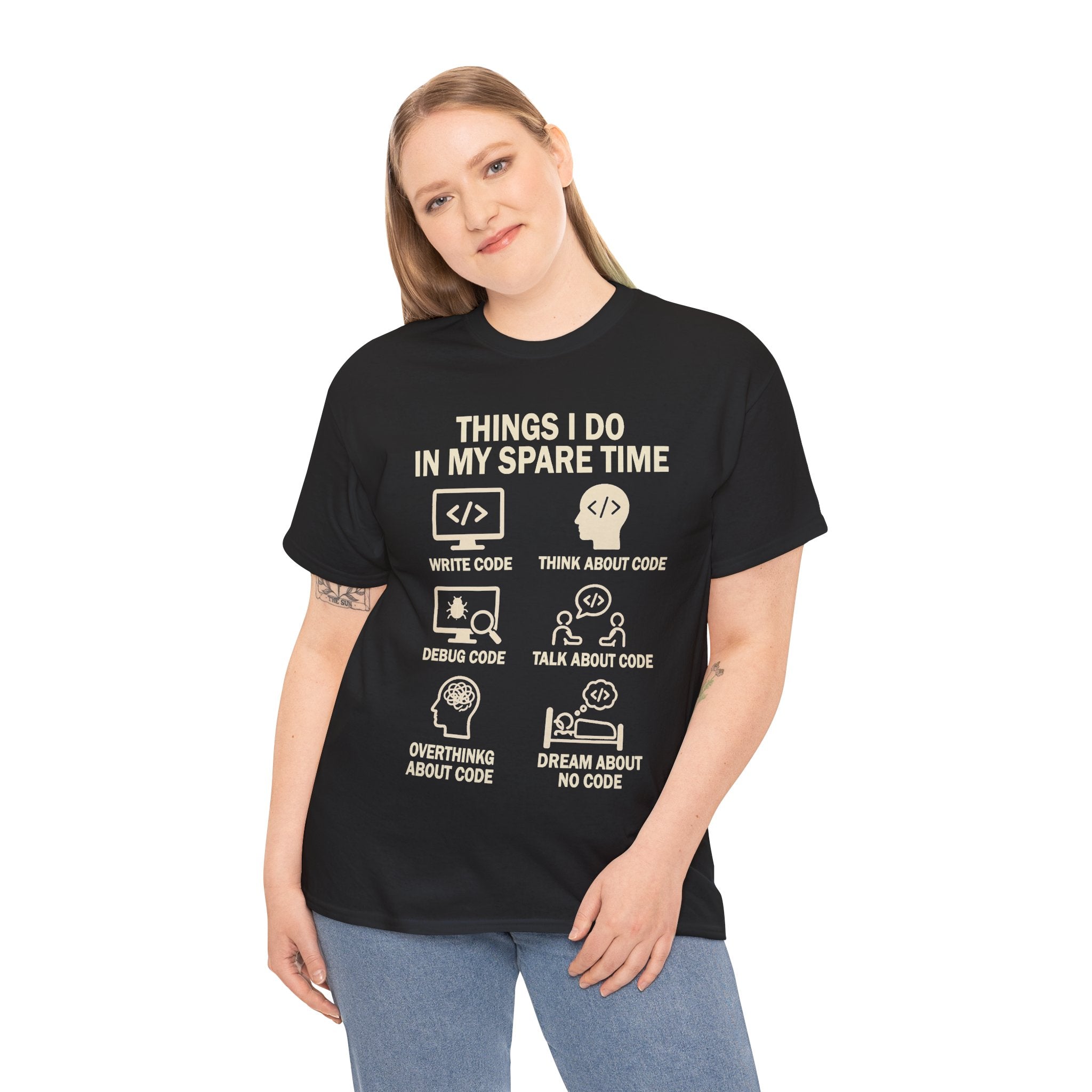 Things I Do in My Spare Time (Code) Unisex Heavy Cotton T-Shirt