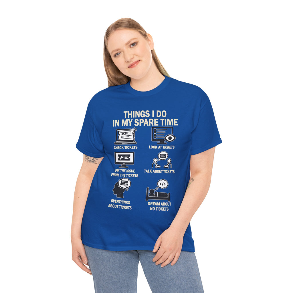 Things I Do In My Spare Time Ticket Obsessed Unisex Heavy Cotton T-Shirt