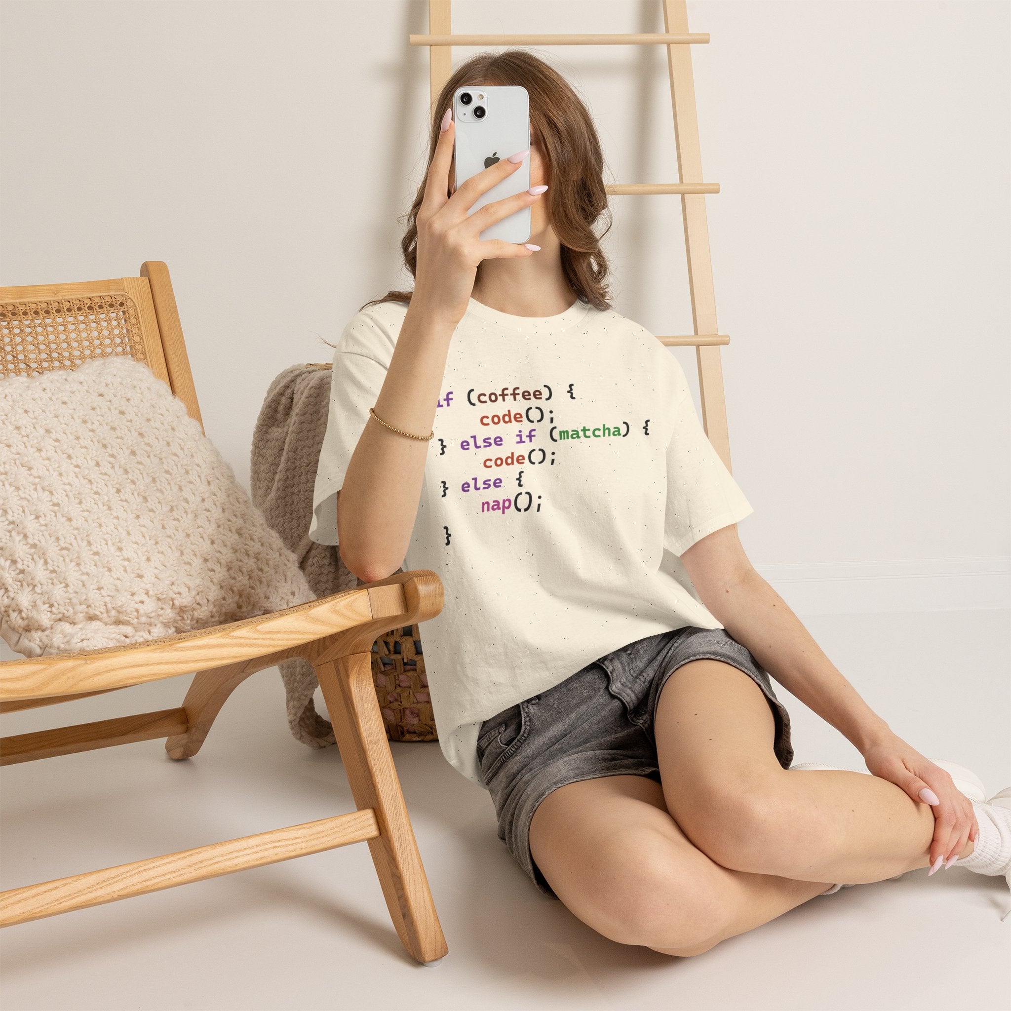 if (coffee) { code(); } else if (matcha) { code(); } else { nap(); } Unisex Heavy Cotton T-shirt