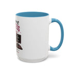Coffee First Tickets Accent Mug - Funny Pink Heart Coffee Lover Gift (11/15oz)