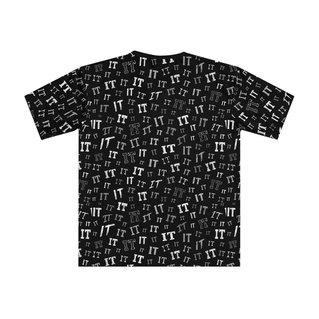 Black 'IT' Pattern Graphic All-Over Print Unisex T-Shirt