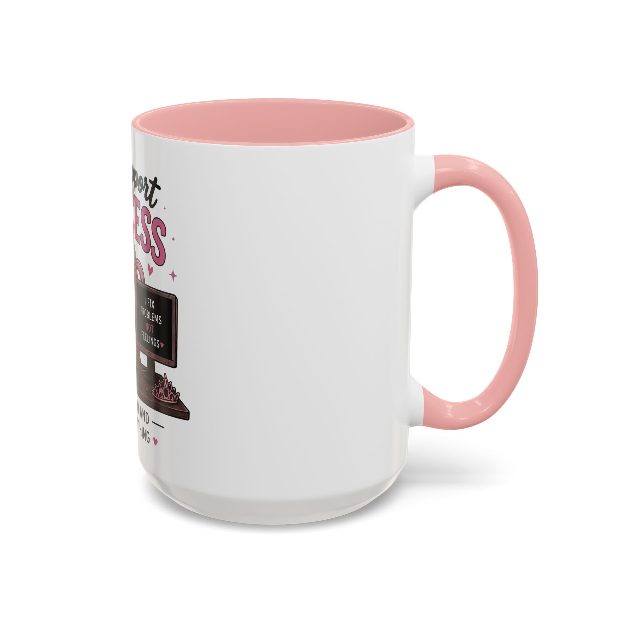 Coffee First Tickets Accent Mug - Funny Pink Heart Coffee Lover Gift (11/15oz)