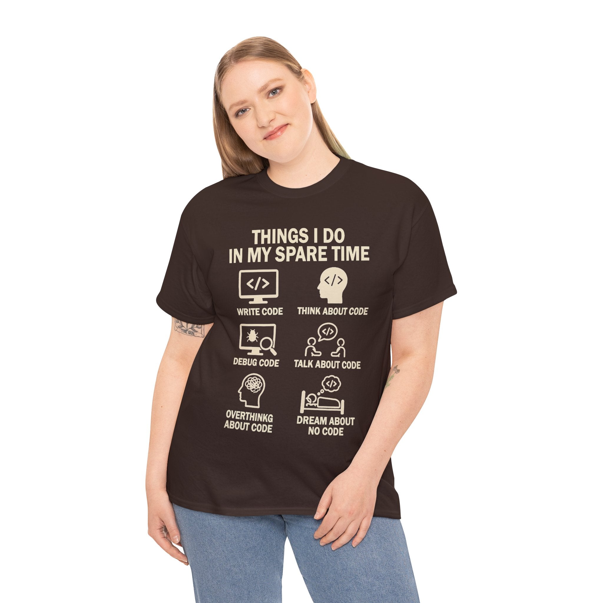 Things I Do in My Spare Time (Code) Unisex Heavy Cotton T-Shirt