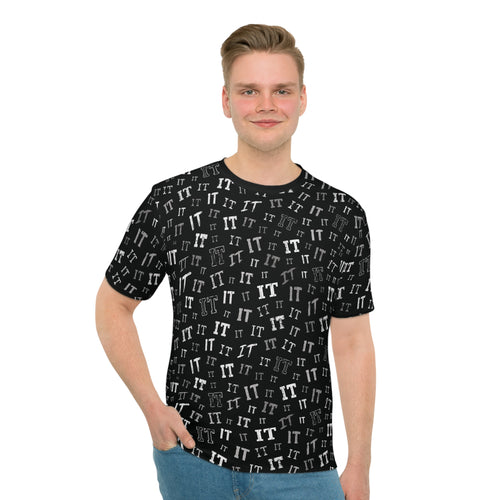 Black 'IT' Pattern Graphic All-Over Print Unisex T-Shirt