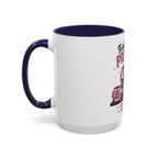 Coffee First Tickets Accent Mug - Funny Pink Heart Coffee Lover Gift (11/15oz)