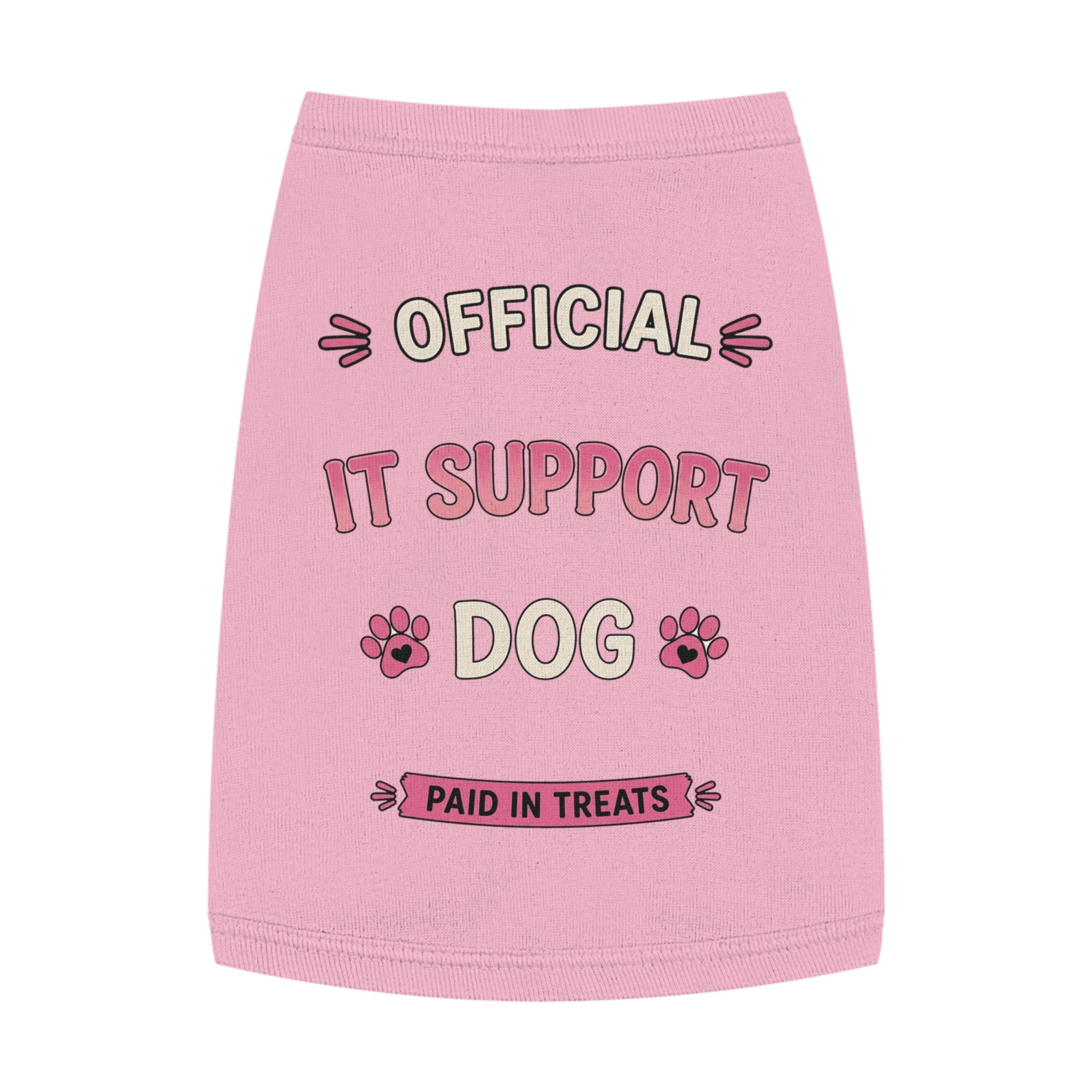 Official IT Support Dog: Paid in Treats Pet Tank Top - Cute Techie Dog Tee