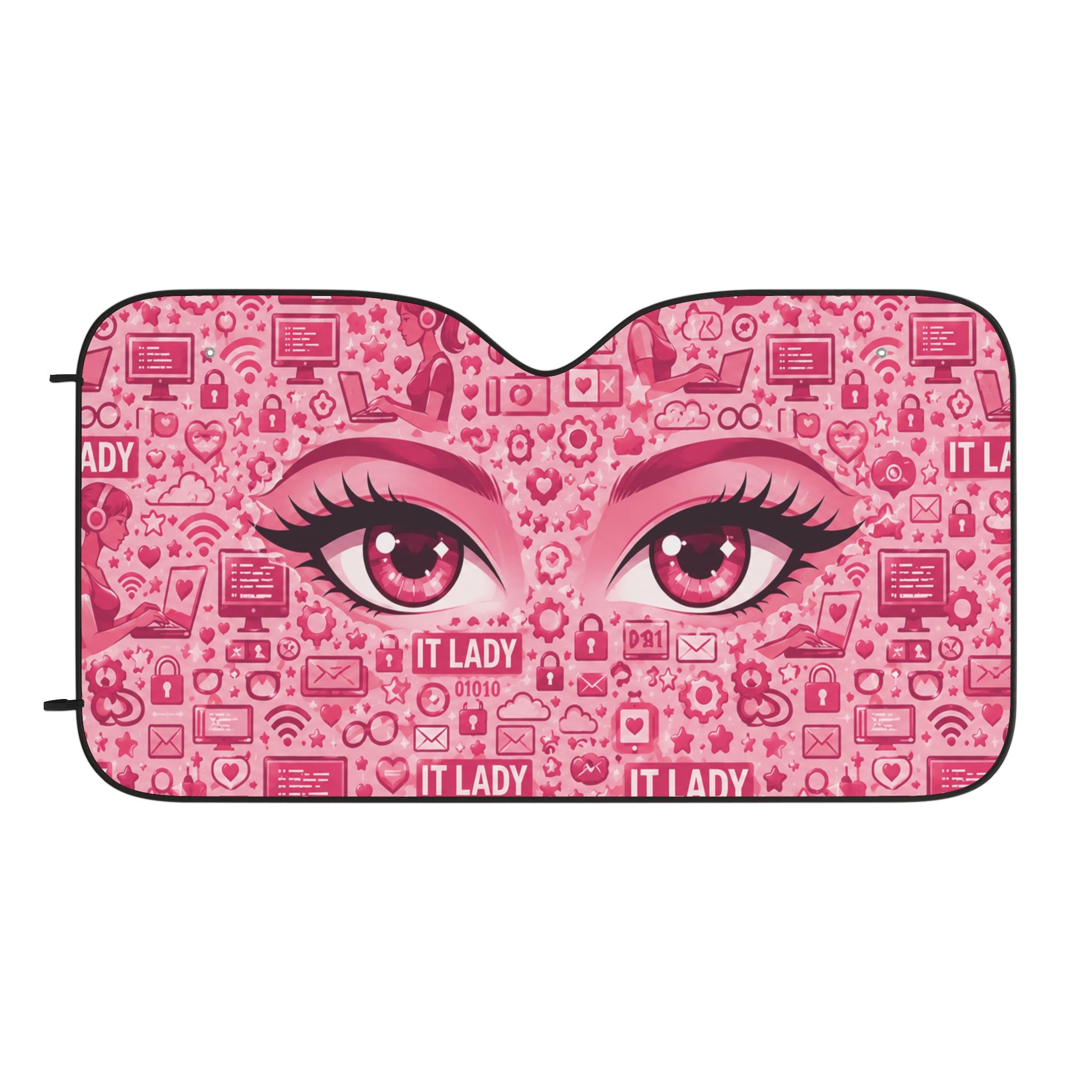 Pink 'IT Lady' Eyes Pattern Car Sun Shade