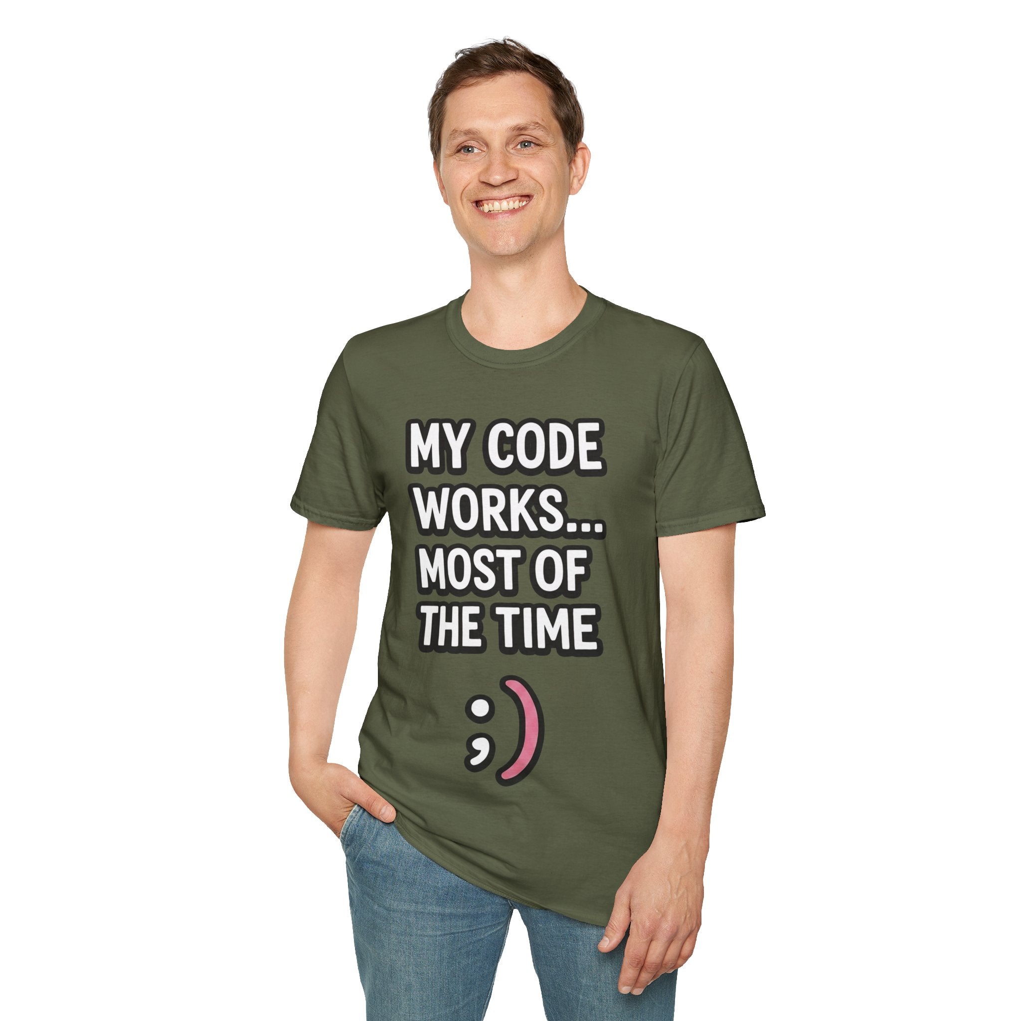 My Code Works... Most Of The Time Unisex Softstyle T-Shirt