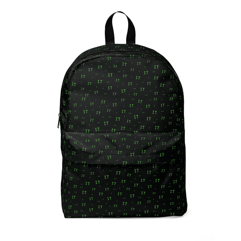 IT Neon Green Black Patterned Backpack