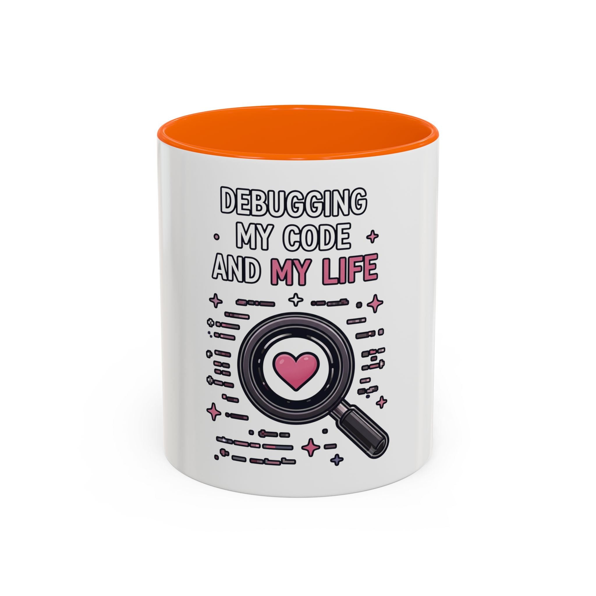 Debugging My Code and My Life Accent Coffee Mug - Coder Gifts, Funny Programming Mug (11/15oz)