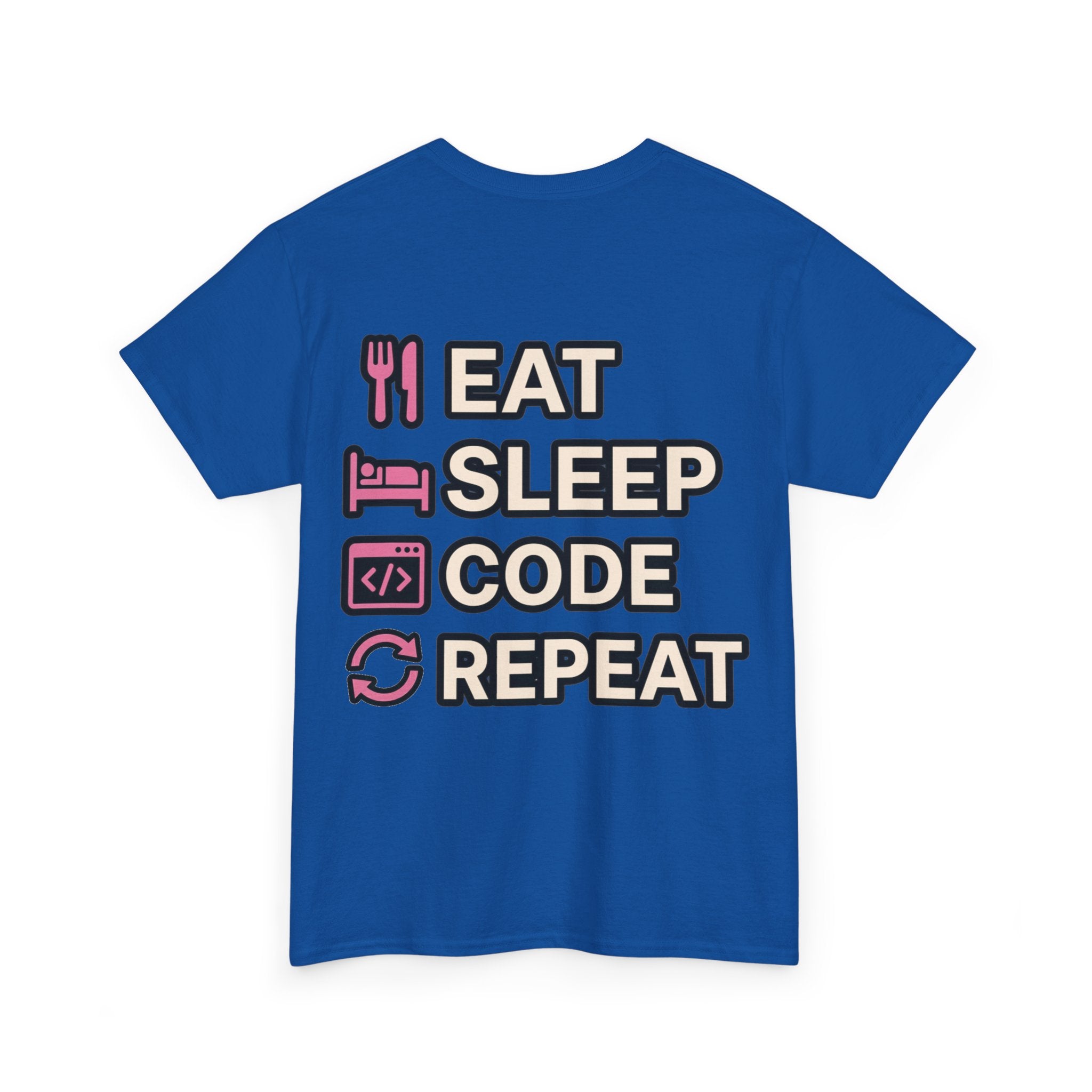 "Eat Sleep Code Repeat" Coder Heavy Cotton T‑Shirt