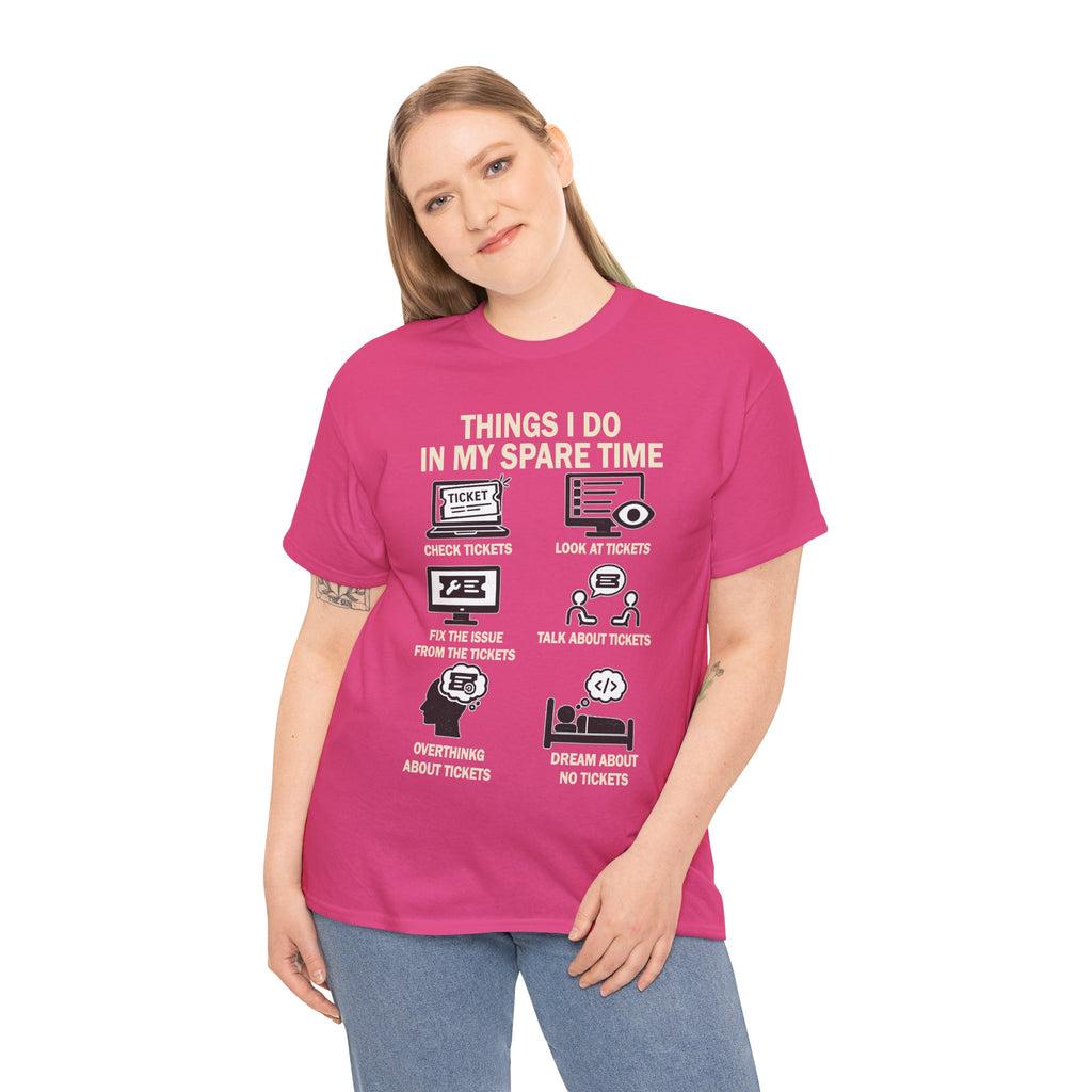 Things I Do In My Spare Time Ticket Obsessed Unisex Heavy Cotton T-Shirt