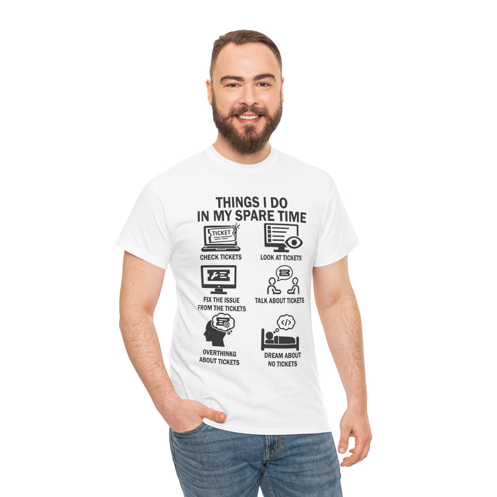 Things I Do In My Spare Time Ticket Obsessed Unisex Heavy Cotton T-Shirt