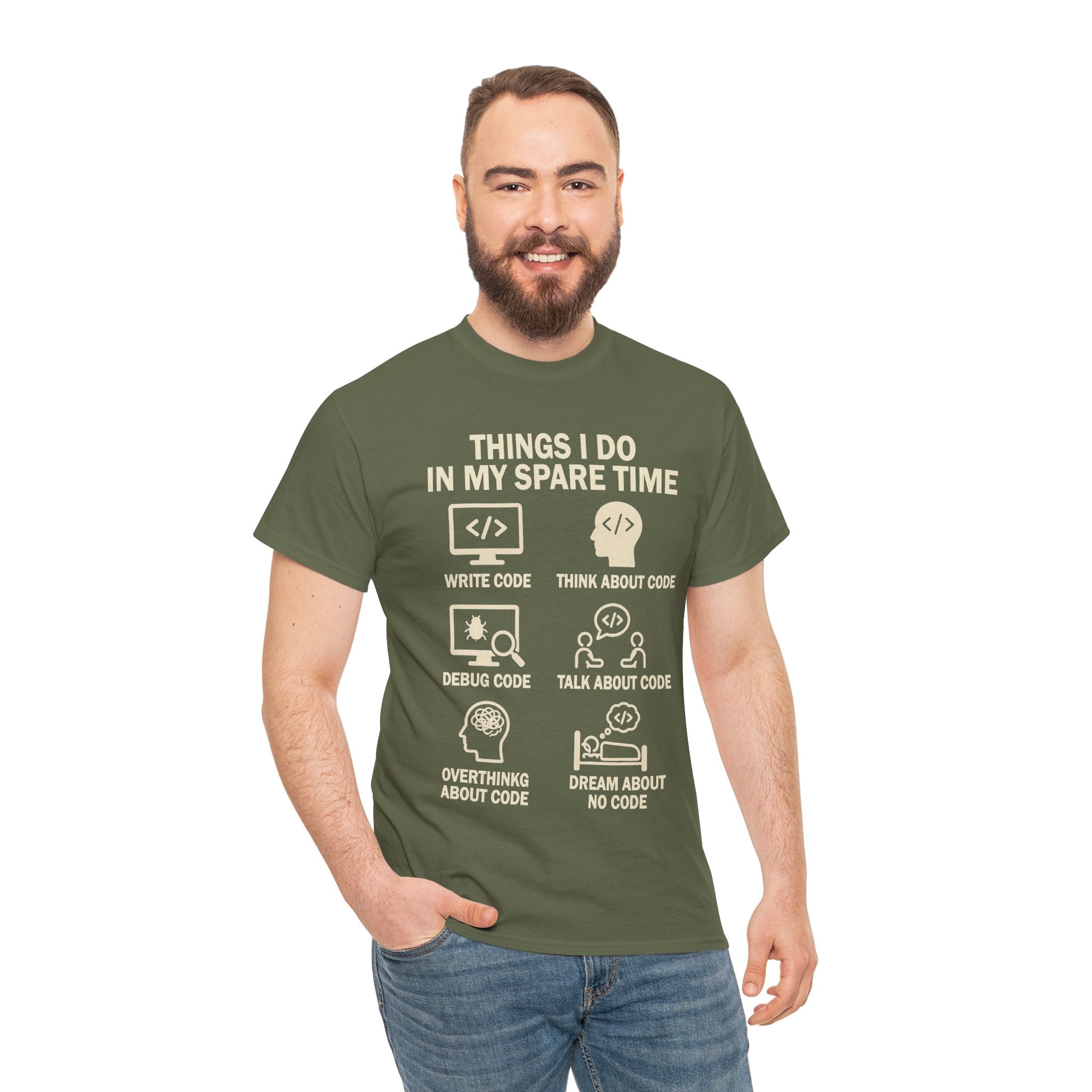 Things I Do in My Spare Time (Code) Unisex Heavy Cotton T-Shirt