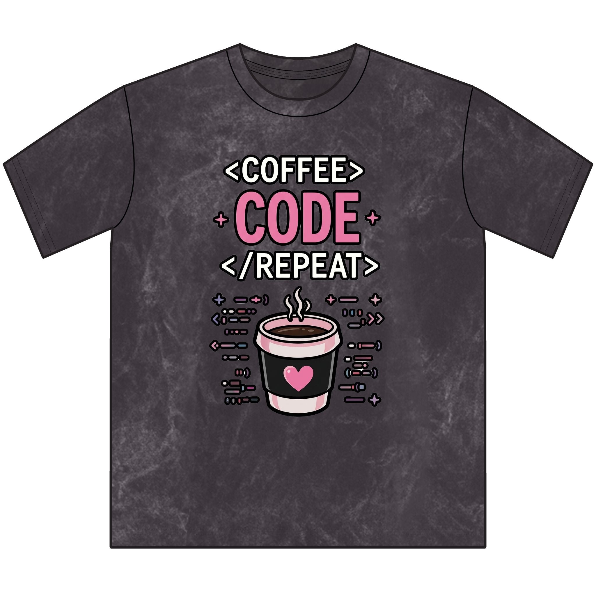 Coffee Code Repeat Unisex Vintage T-Shirt