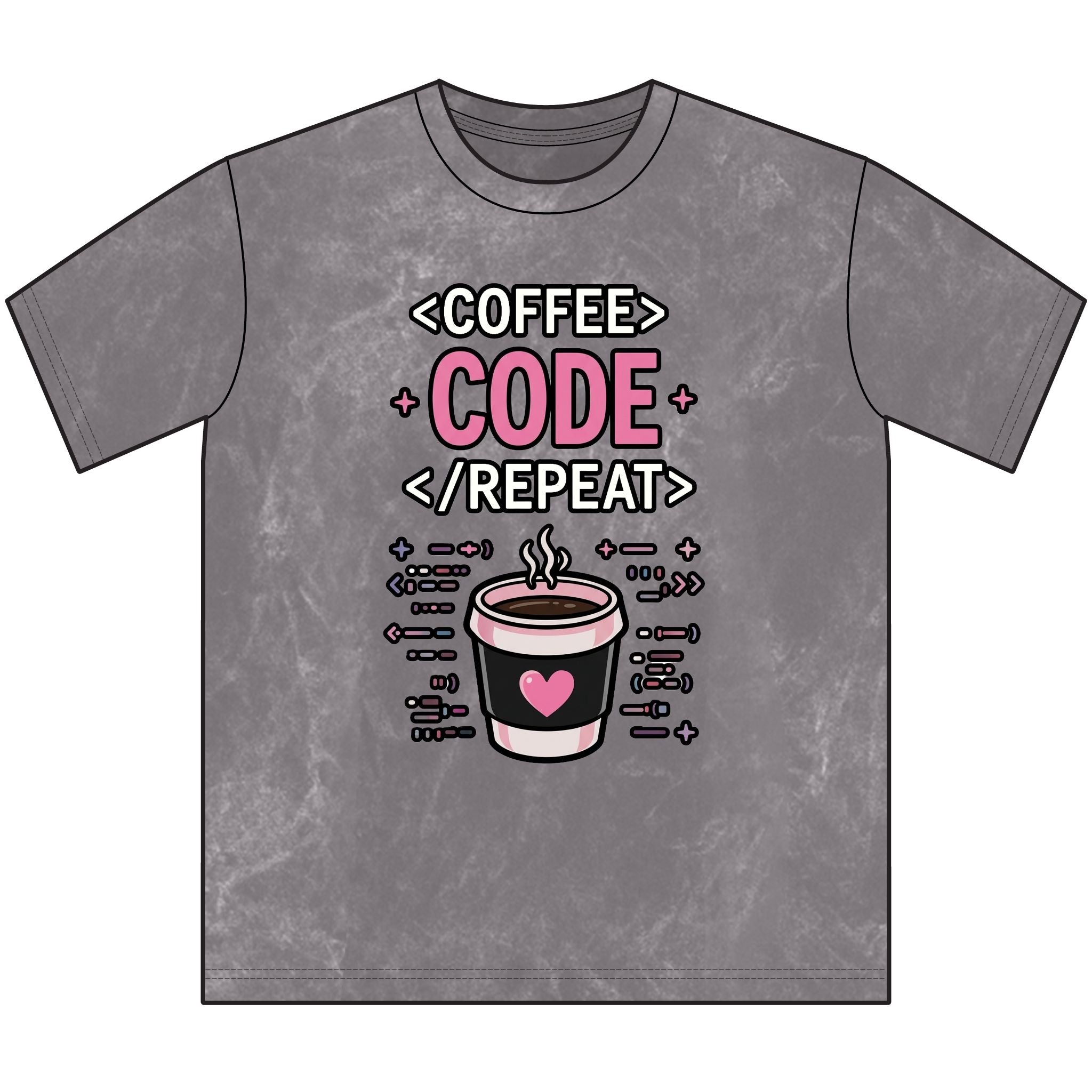 Coffee Code Repeat Unisex Vintage T-Shirt