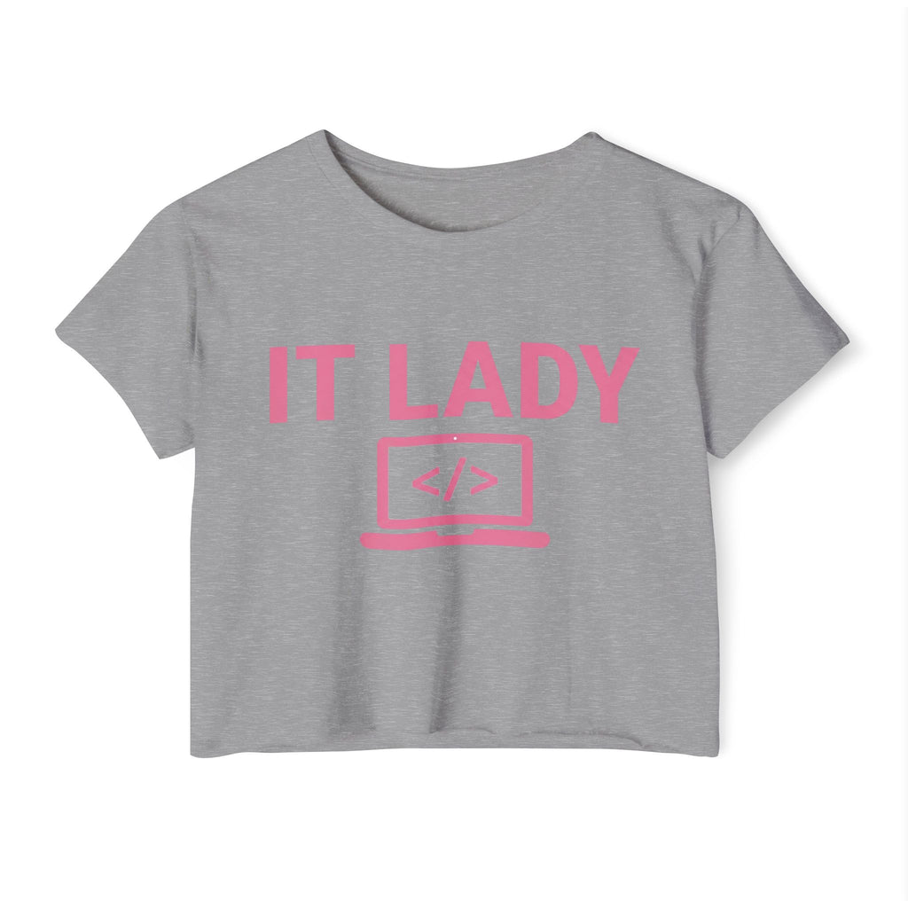 IT Lady with Laptop Crop Top T-Shirt