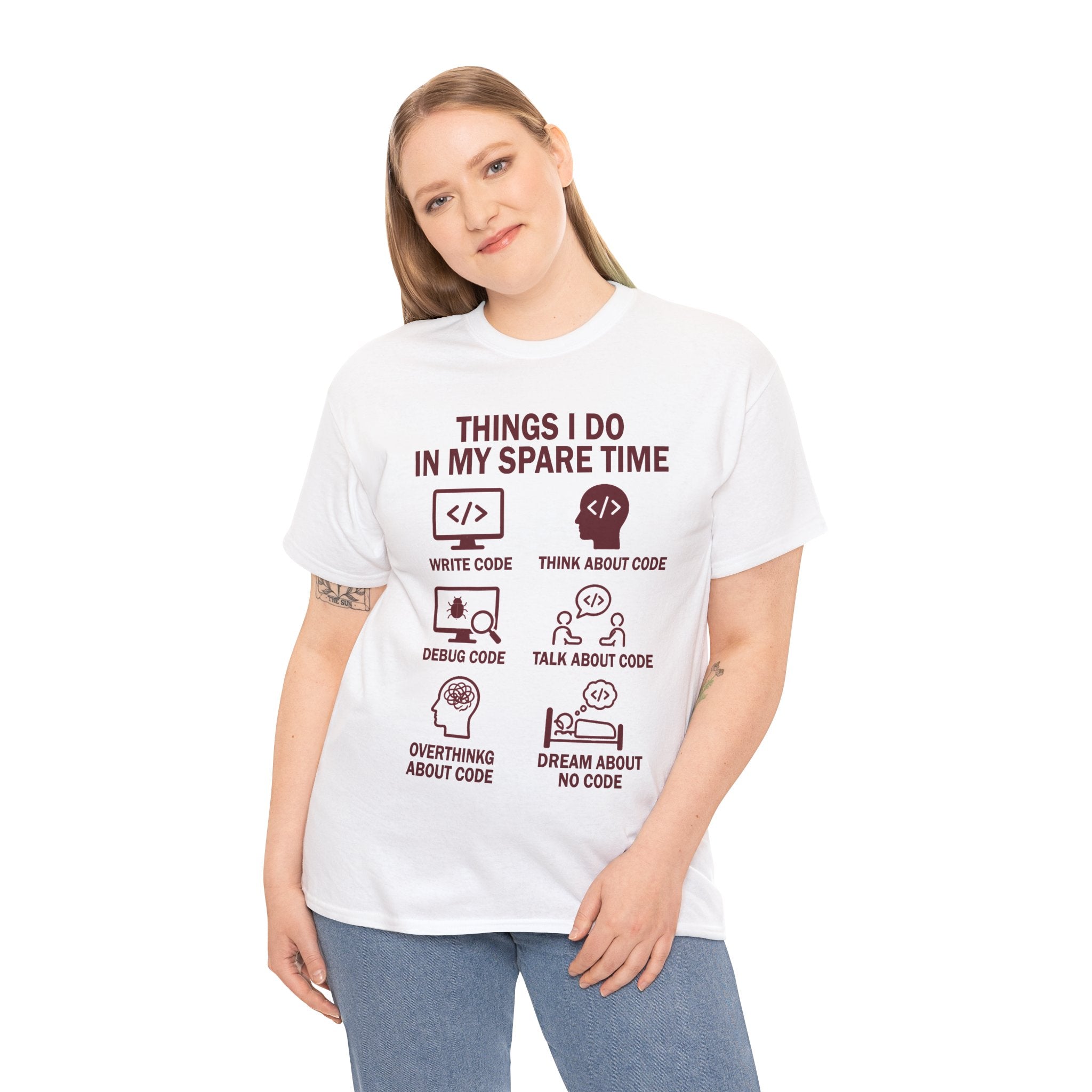 Things I Do in My Spare Time (Code) Unisex Heavy Cotton T-Shirt