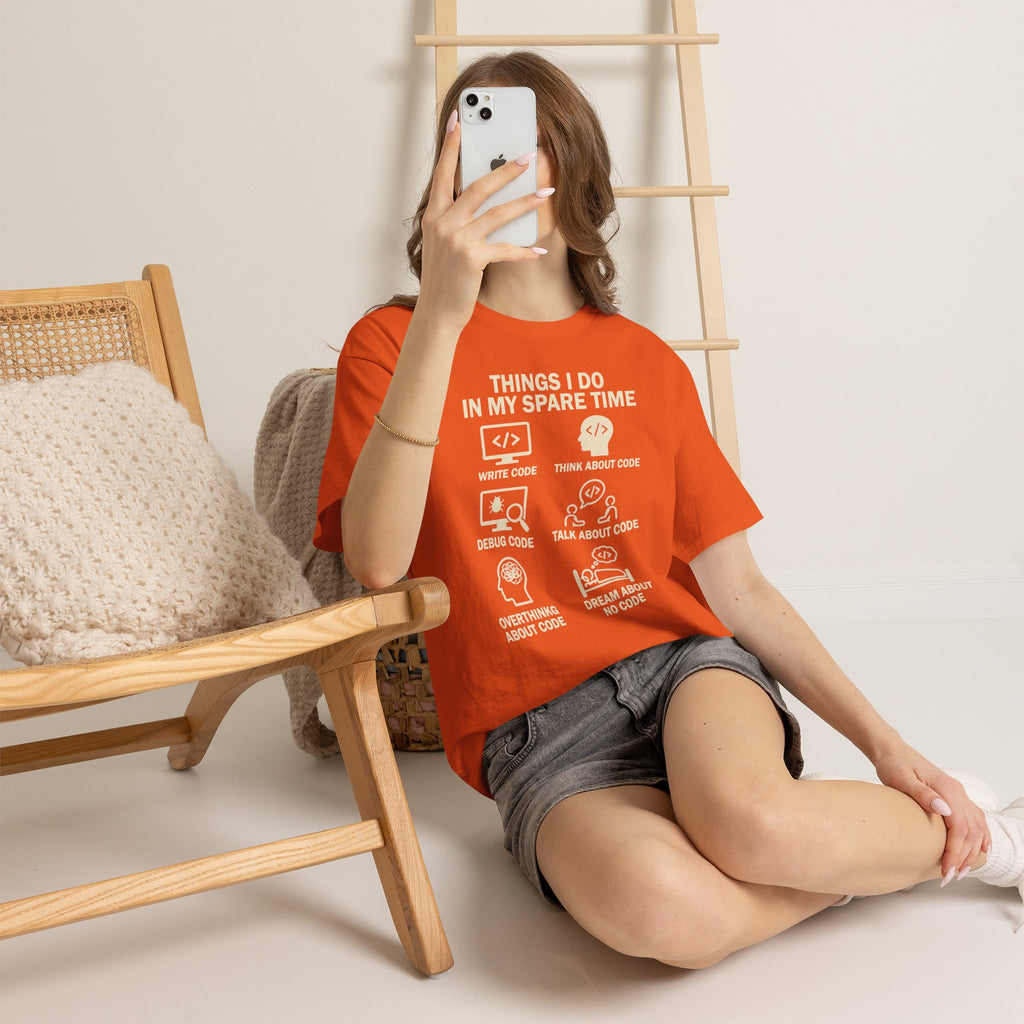 Things I Do in My Spare Time (Code) Unisex Heavy Cotton T-Shirt
