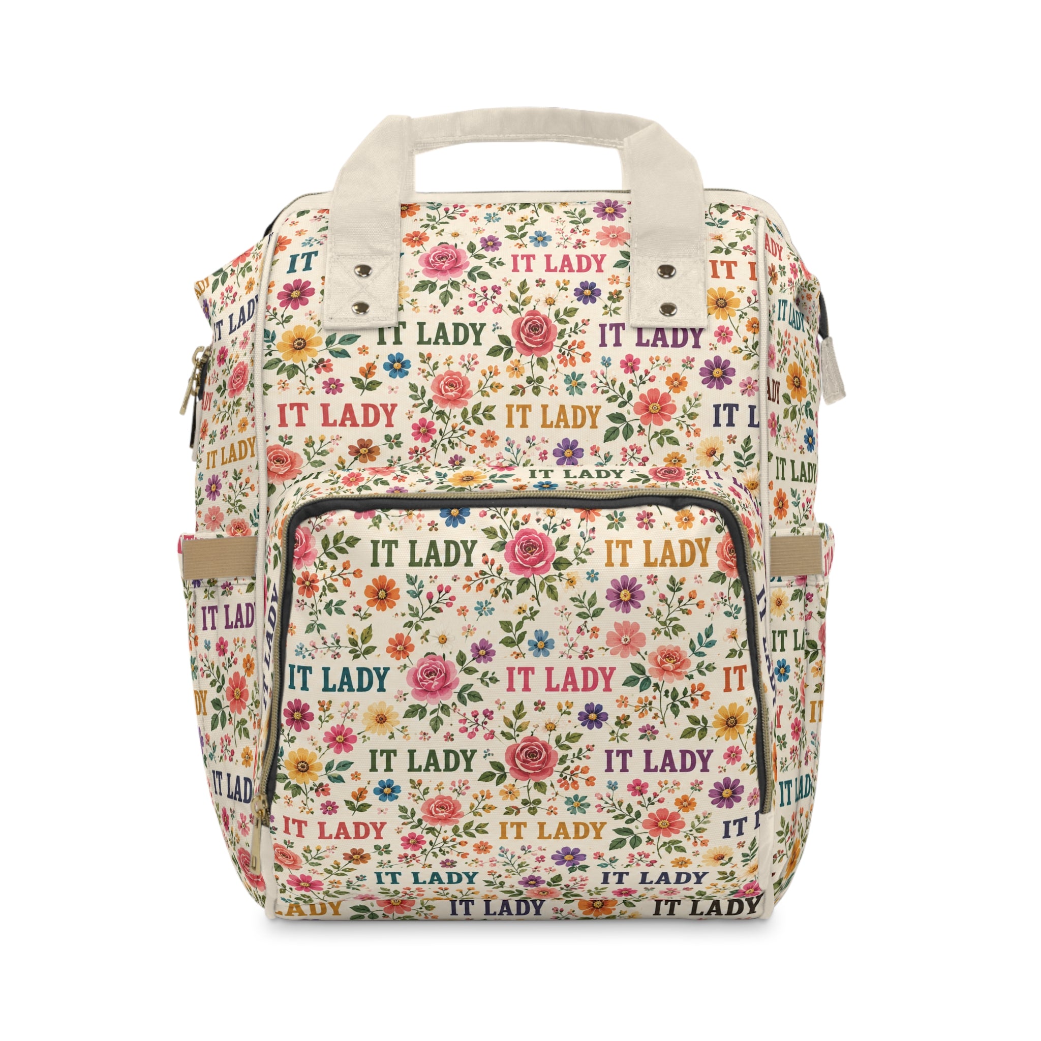 IT LADY Floral Pattern Multifunction Travel Backpack