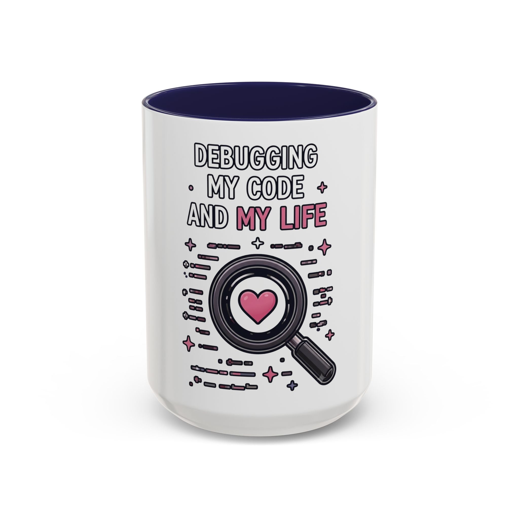 Debugging My Code and My Life Accent Coffee Mug - Coder Gifts, Funny Programming Mug (11/15oz)