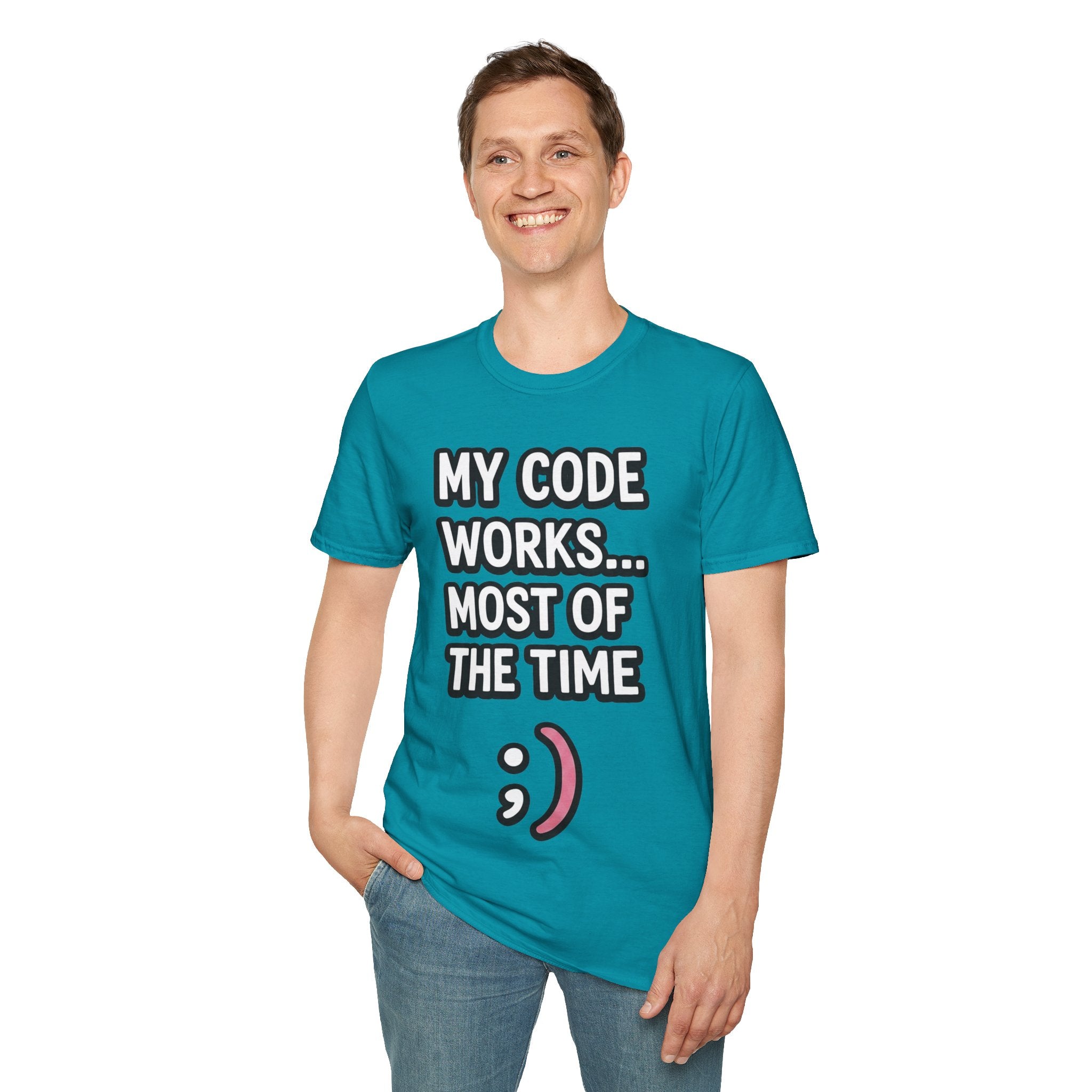 My Code Works... Most Of The Time Unisex Softstyle T-Shirt