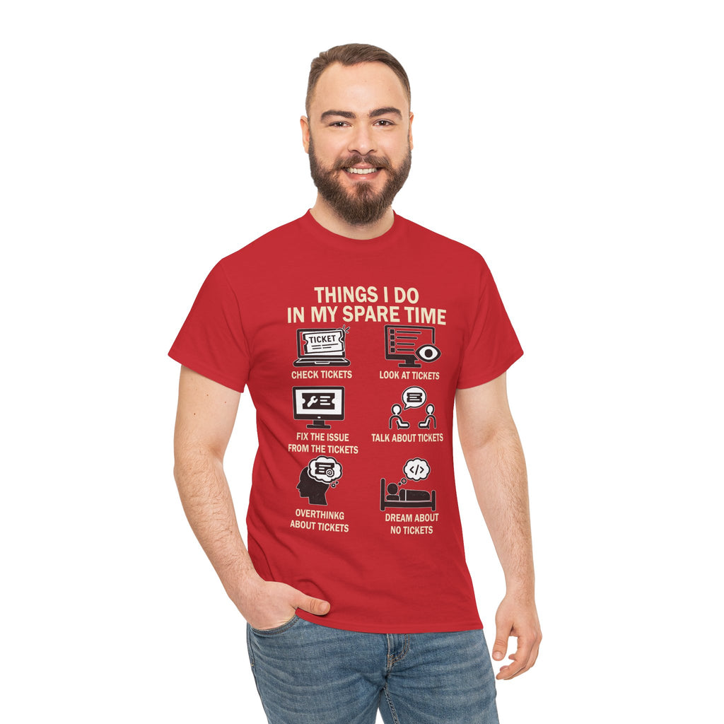 Things I Do In My Spare Time Ticket Obsessed Unisex Heavy Cotton T-Shirt