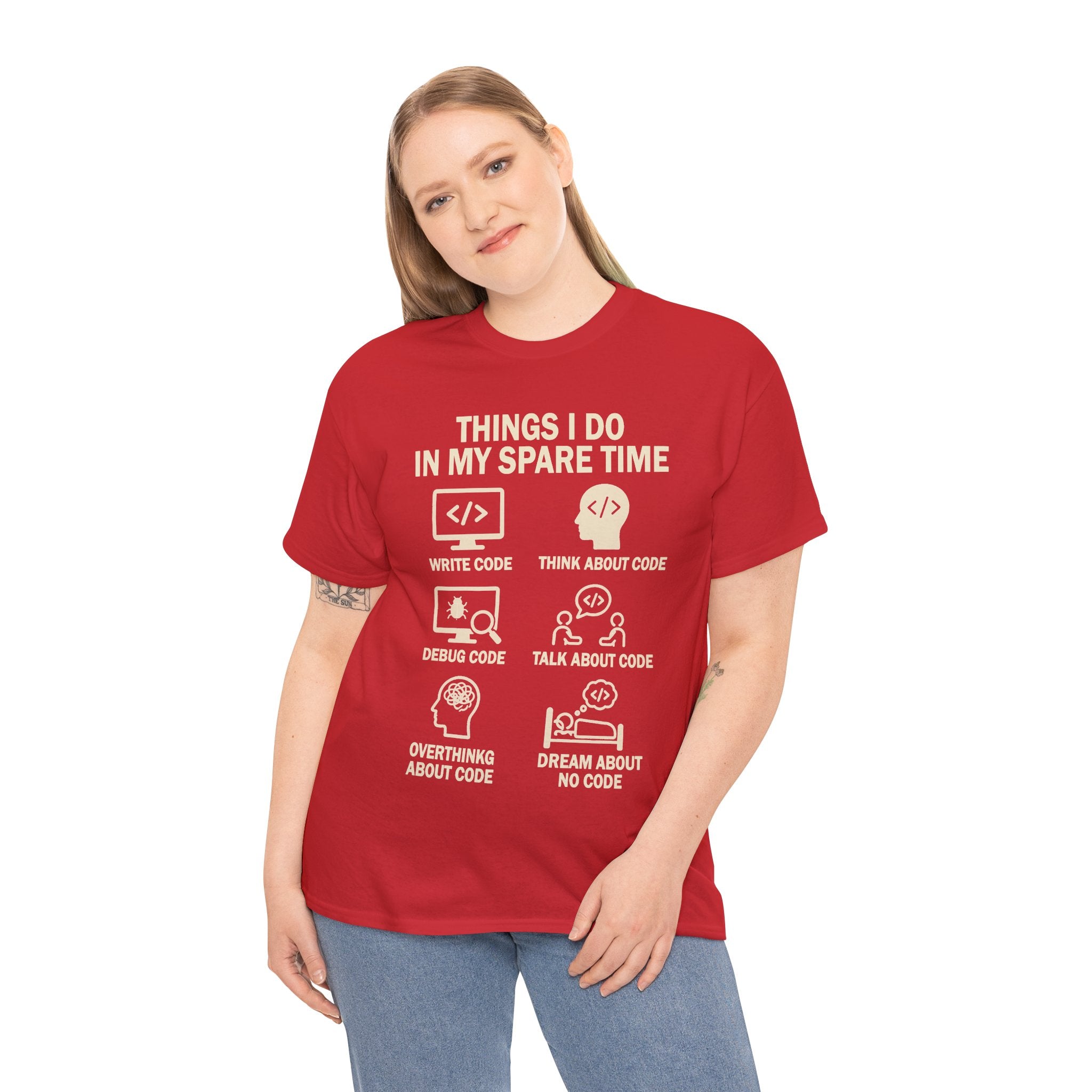 Things I Do in My Spare Time (Code) Unisex Heavy Cotton T-Shirt