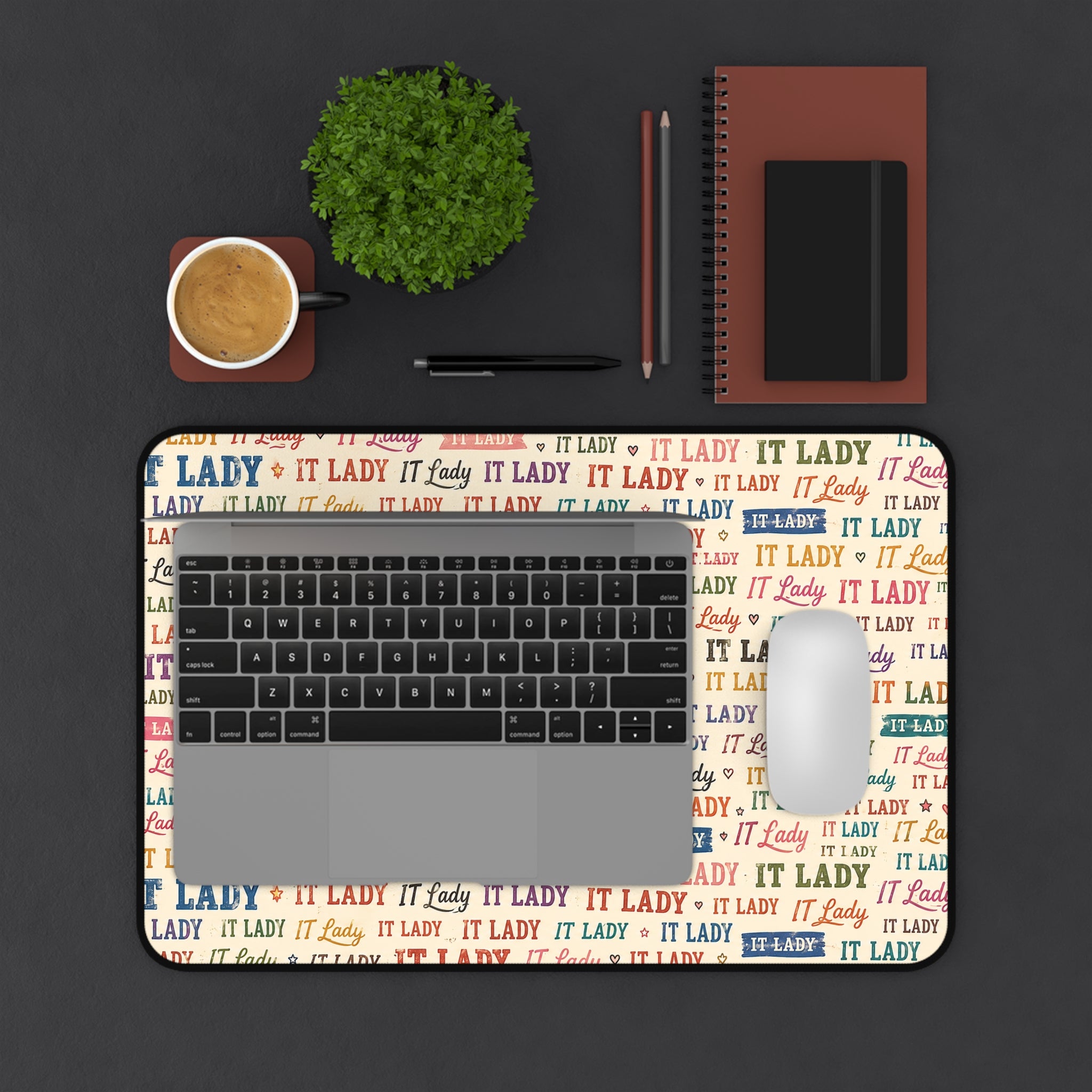 IT Lady Pattern Desk Mat- Colorful Mouse Pad