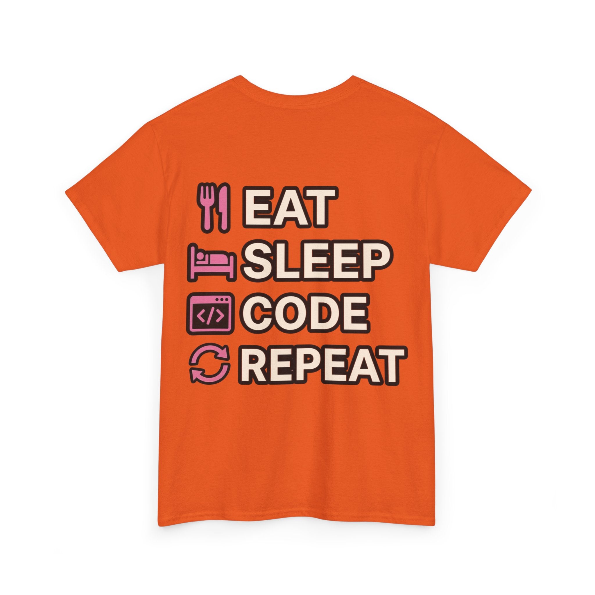 "Eat Sleep Code Repeat" Coder Heavy Cotton T‑Shirt