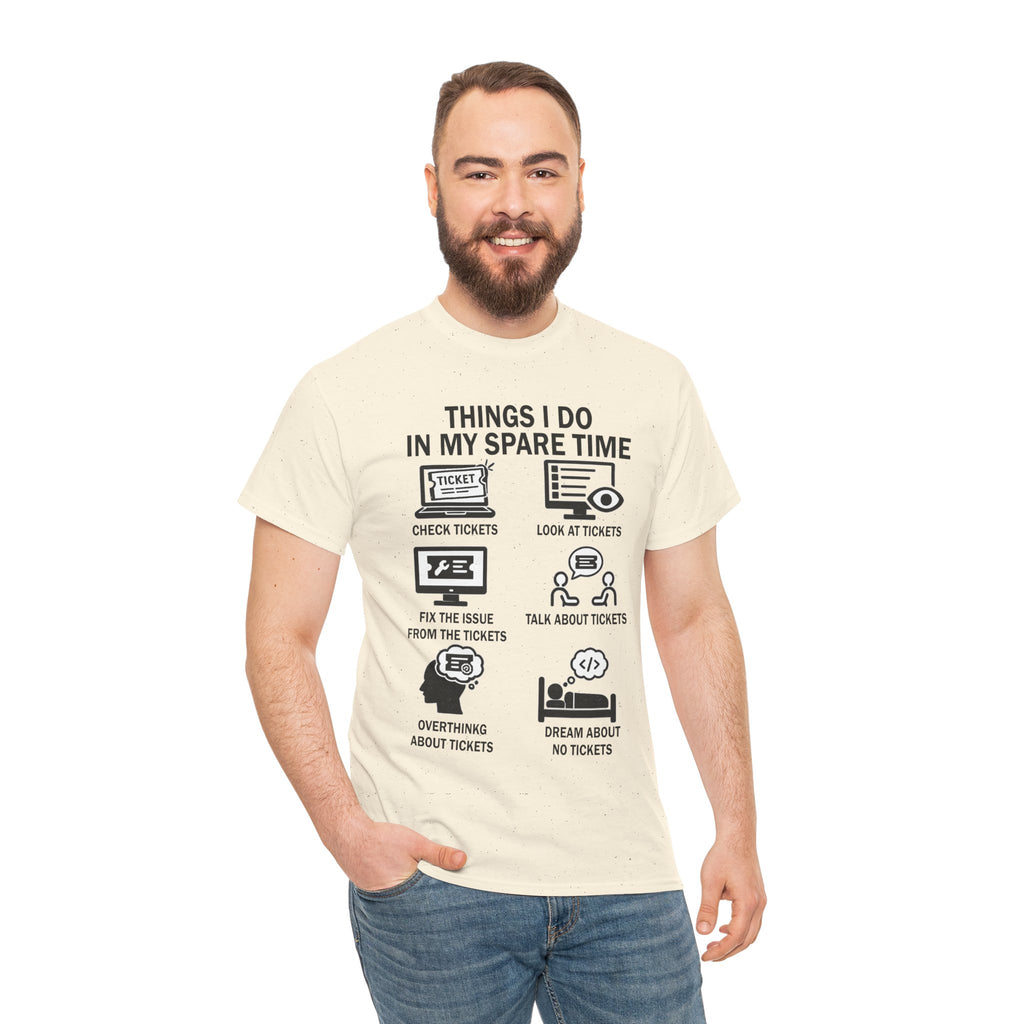 Things I Do In My Spare Time Ticket Obsessed Unisex Heavy Cotton T-Shirt