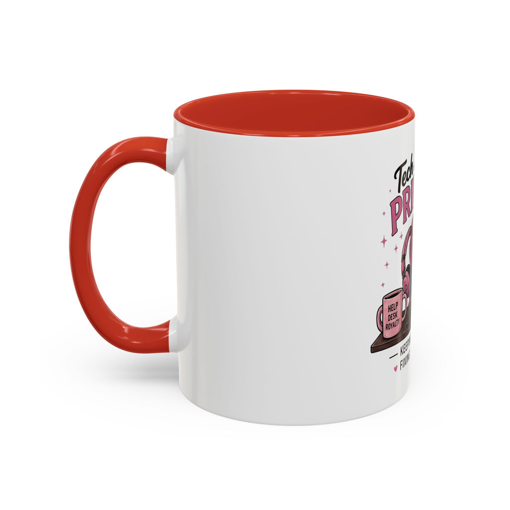 Coffee First Tickets Accent Mug - Funny Pink Heart Coffee Lover Gift (11/15oz)