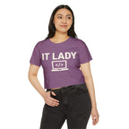 IT Lady with Laptop Crop Top T-Shirt