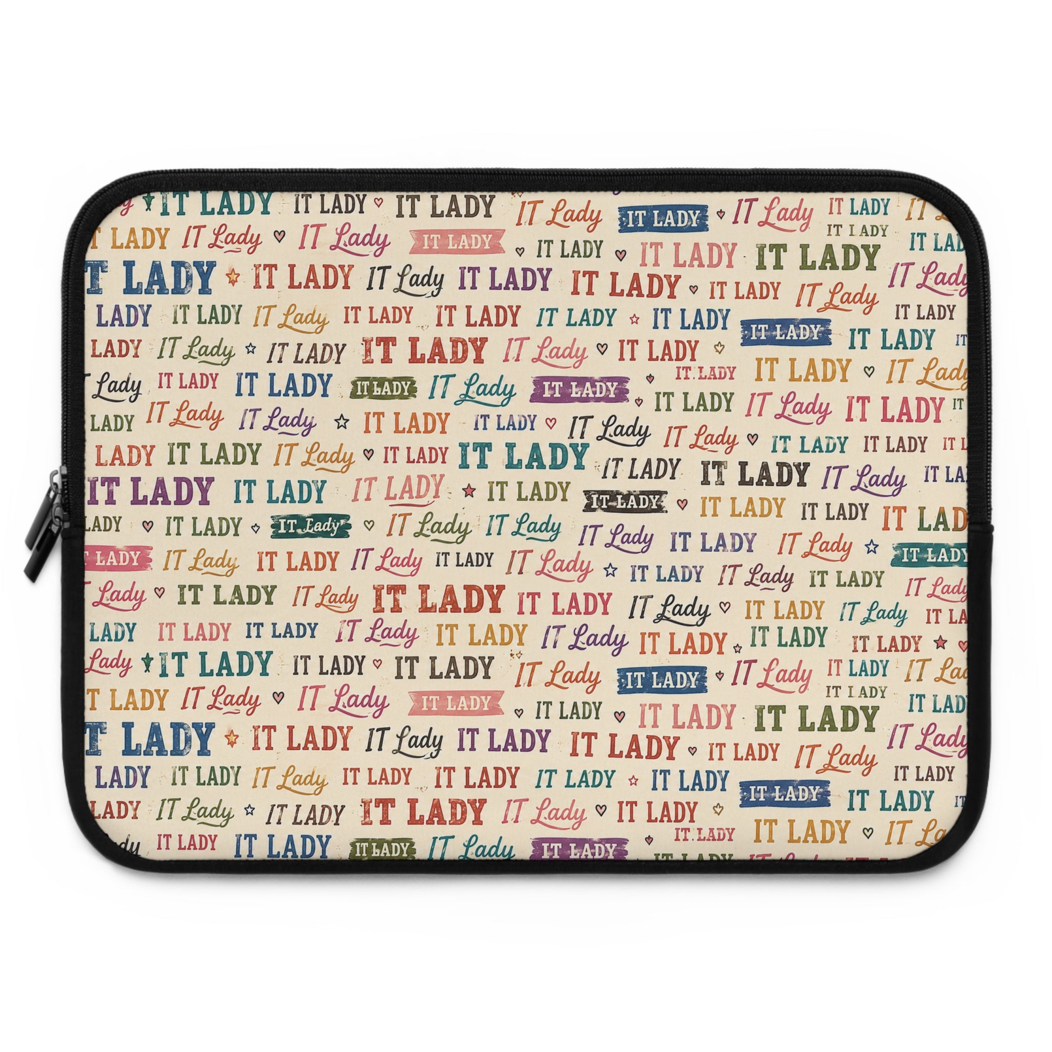 I.T. Lady Vintage Laptop Sleeve - Retro Rainbow Tech Accessory