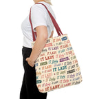IT Lady Tote Bag - Retro Multicolor Typography All-Over Print