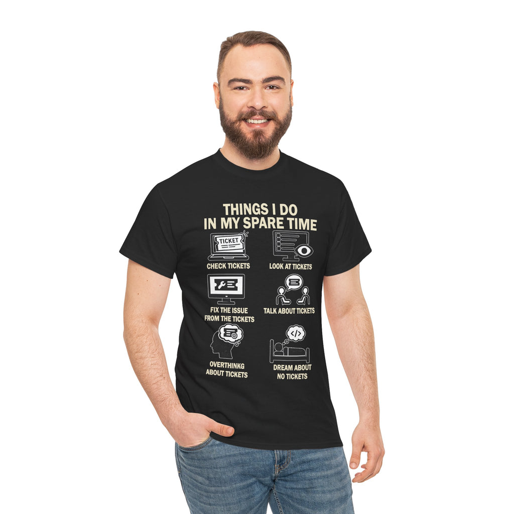 Things I Do In My Spare Time Ticket Obsessed Unisex Heavy Cotton T-Shirt