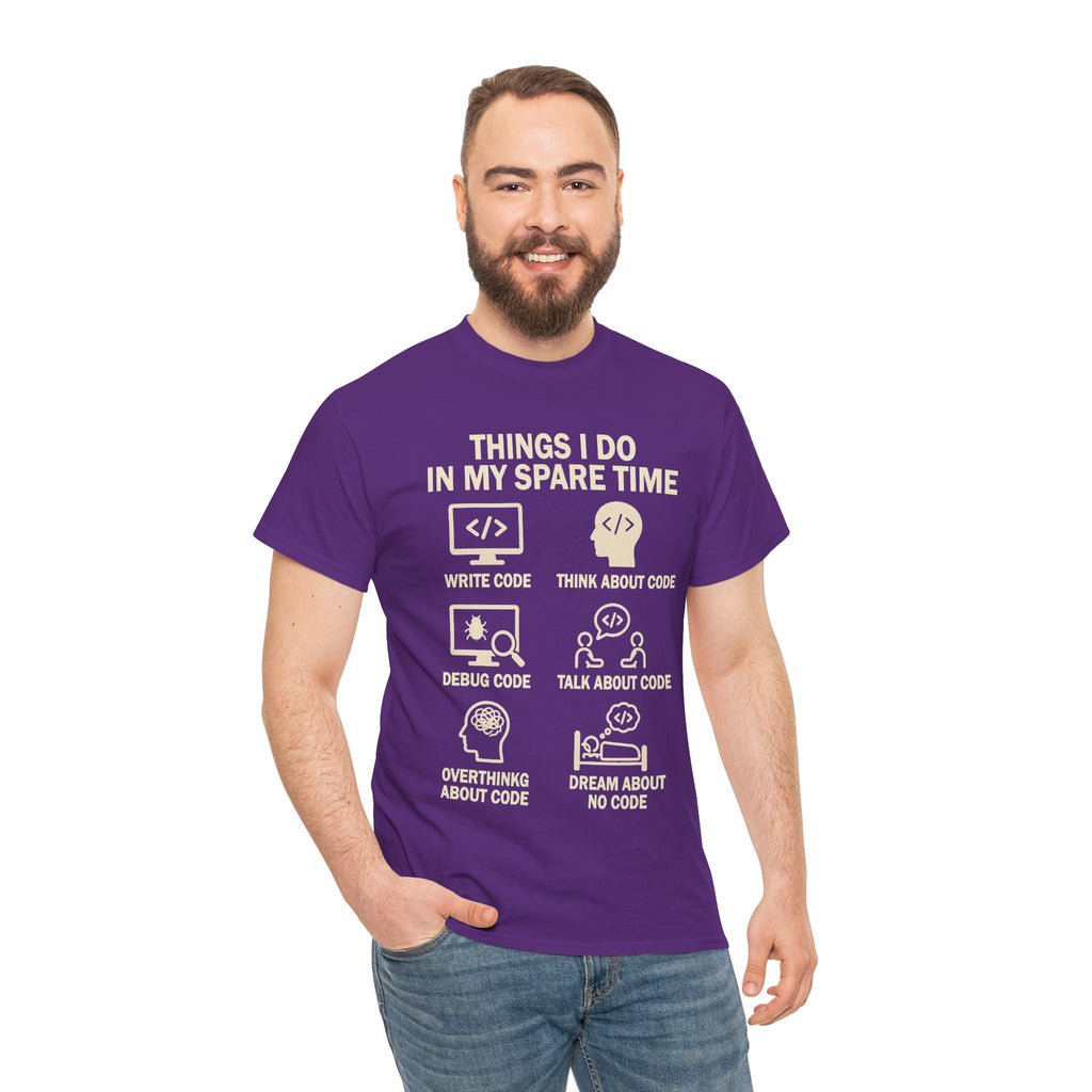 Things I Do in My Spare Time (Code) Unisex Heavy Cotton T-Shirt