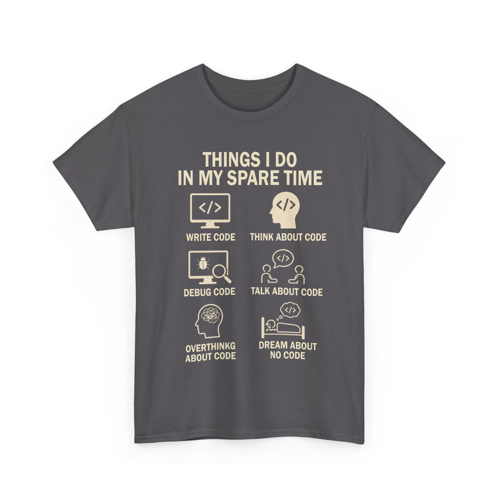 Things I Do in My Spare Time (Code) Unisex Heavy Cotton T-Shirt