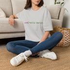 Front: print("Hello World") Back: Hello World Programmer Unisex Softstyle T-Shirt